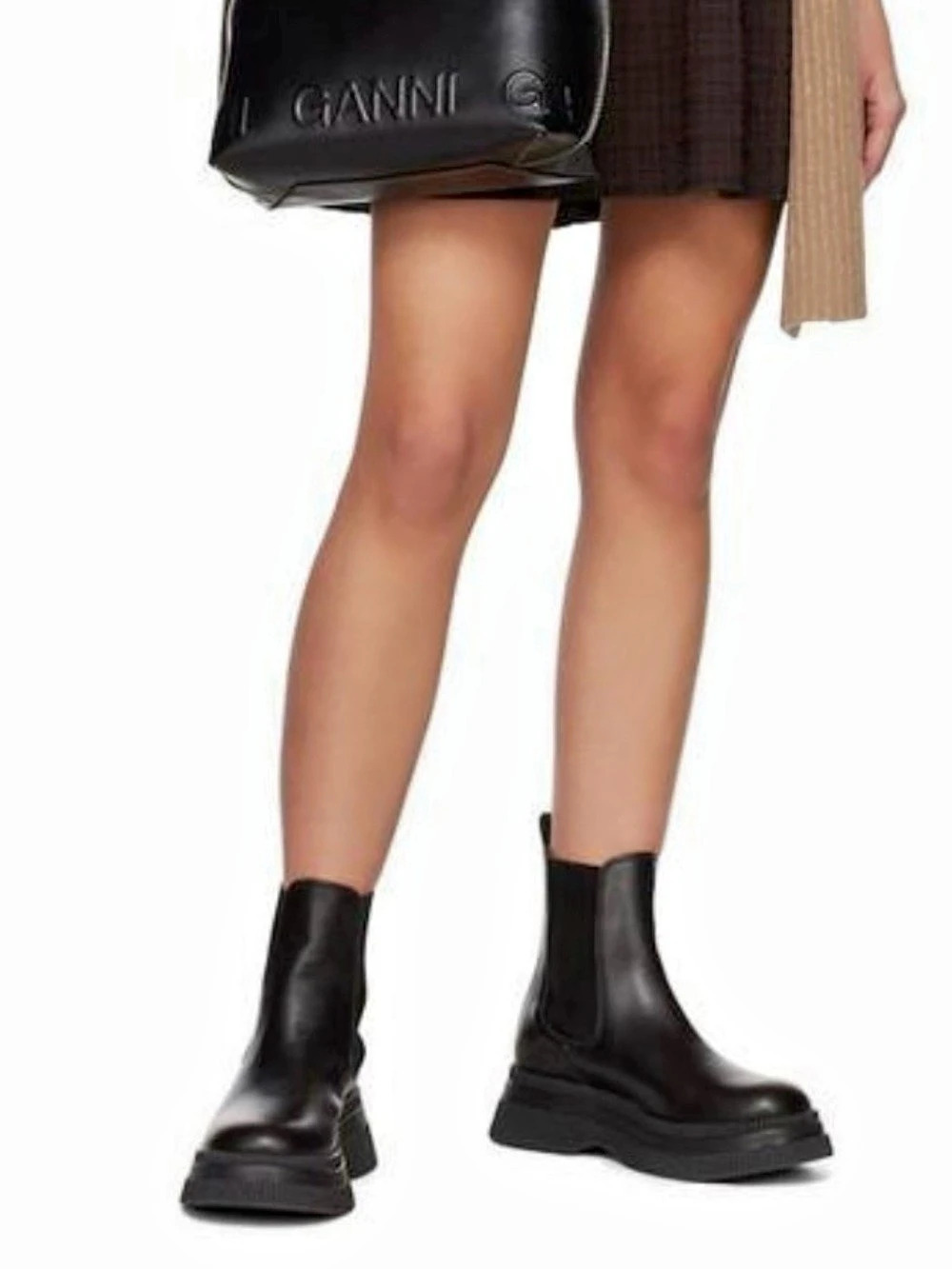 Ganni Leather Creeper Booties